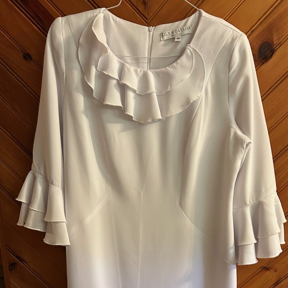 White Church Dress from Lily & Taylor of New York  Size 14
